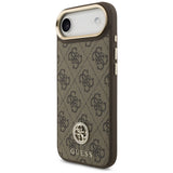 Husa pentru iPhone 17 Air, Guess 4G Strass Logo MagSafe (GUHMP17MP4GRMDEW), maro
