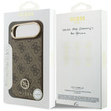 Husa pentru iPhone 17 Air, Guess 4G Strass Logo MagSafe (GUHMP17MP4GRMDEW), maro