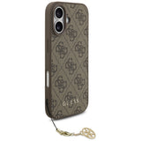 Husa pentru iPhone 17, Guess Hardcase 4G Charm Cradle MagSafe (GUHMP17SGF4GCW), maro