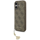 Husa pentru iPhone 17, Guess Hardcase 4G Charm Cradle MagSafe (GUHMP17SGF4GCW), maro
