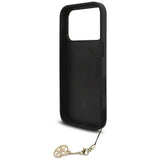 Husa pentru iPhone 17 Pro, Guess Hardcase 4G Charm Cradle MagSafe (GUHMP17LGF4GCK), negru