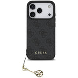 Husa pentru iPhone 17 Pro, Guess Hardcase 4G Charm Cradle MagSafe (GUHMP17LGF4GCK), negru