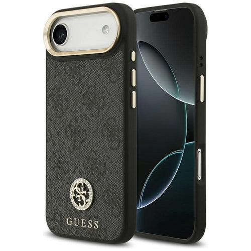 Husa pentru iPhone 17 Air, Guess Hardcase 4G Strass Logo MagSafe (GUHMP17MP4GRMDEK), negru
