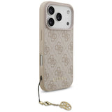 Husa pentru iPhone 17 Pro, Guess Hardcase 4G Charm Cradle MagSafe (GUHMP17LGF4GCP), roz
