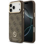Husa pentru iPhone 17 Pro Max, Guess Hardcase 4G Strass Logo MagSafe (GUHMP17XP4GRMDEW), maro
