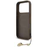 Husa pentru iPhone 17 Pro, Guess Hardcase 4G Charm Cradle MagSafe (GUHMP17LGF4GCW), maro