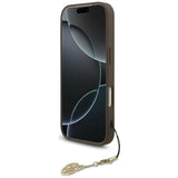 Husa pentru iPhone 17 Pro, Guess Hardcase 4G Charm Cradle MagSafe (GUHMP17LGF4GCW), maro