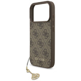 Husa pentru iPhone 17 Pro, Guess Hardcase 4G Charm Cradle MagSafe (GUHMP17LGF4GCW), maro