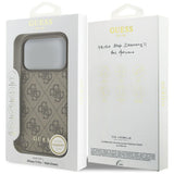 Husa pentru iPhone 17 Pro Max, Guess Hardcase 4G Charm Cradle MagSafe (GUHMP17XGF4GCW), maro