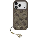 Husa pentru iPhone 17 Pro Max, Guess Hardcase 4G Charm Cradle MagSafe (GUHMP17XGF4GCW), maro