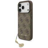 Husa pentru iPhone 17 Pro Max, Guess Hardcase 4G Charm Cradle MagSafe (GUHMP17XGF4GCW), maro