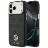 Husa pentru iPhone 17 Pro Max, Guess Hardcase 4G Strass Logo MagSafe (GUHMP17XP4GRMDEK), negru