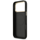 Husa pentru iPhone 17 Pro Max, Guess Hardcase 4G Strass Logo MagSafe (GUHMP17XP4GRMDEK), negru