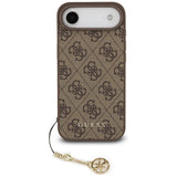 Husa pentru iPhone 17 Air, Guess Hardcase 4G Charm Cradle MagSafe (GUHMP17MGF4GCW), maro