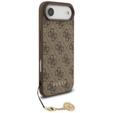 Husa pentru iPhone 17 Air, Guess Hardcase 4G Charm Cradle MagSafe (GUHMP17MGF4GCW), maro