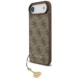Husa pentru iPhone 17 Air, Guess Hardcase 4G Charm Cradle MagSafe (GUHMP17MGF4GCW), maro