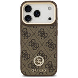 Husa pentru iPhone 17 Pro, Guess Hardcase 4G Strass Logo MagSafe (GUHMP17LP4GRMDEW), maro
