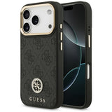 Husa pentru iPhone 17 Pro, Guess Hardcase 4G Strass Logo MagSafe (GUHMP17LP4GRMDEK), negru