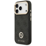 Husa pentru iPhone 17 Pro, Guess Hardcase 4G Strass Logo MagSafe (GUHMP17LP4GRMDEK), negru