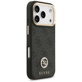 Husa pentru iPhone 17 Pro, Guess Hardcase 4G Strass Logo MagSafe (GUHMP17LP4GRMDEK), negru