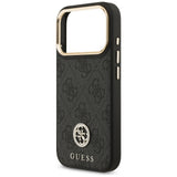 Husa pentru iPhone 17 Pro, Guess Hardcase 4G Strass Logo MagSafe (GUHMP17LP4GRMDEK), negru
