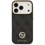 Husa pentru iPhone 17 Pro, Guess Hardcase 4G Strass Logo MagSafe (GUHMP17LP4GRMDEK), negru