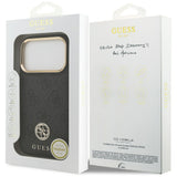 Husa pentru iPhone 17 Pro, Guess Hardcase 4G Strass Logo MagSafe (GUHMP17LP4GRMDEK), negru