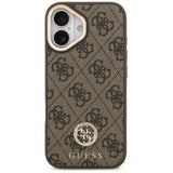 Husa pentru iPhone 17, Guess Hardcase 4G Strass Logo MagSafe (GUHMP17SP4GRMDEW), maro