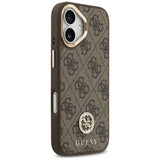 Husa pentru iPhone 17, Guess Hardcase 4G Strass Logo MagSafe (GUHMP17SP4GRMDEW), maro