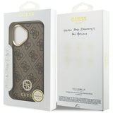 Husa pentru iPhone 17, Guess Hardcase 4G Strass Logo MagSafe (GUHMP17SP4GRMDEW), maro