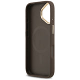 Husa pentru iPhone 17, Guess Hardcase 4G Strass Logo MagSafe (GUHMP17SP4GRMDEW), maro