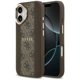 Husa pentru iPhone 17, Guess Hardcase 4G Stripe MagSafe (GUHMP17SPG4SEMCW), maro