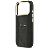 Husa pentru iPhone 17 Pro Max, Guess Hardcase 4G Stripe MagSafe (GUHMP17XPG4SEMCK), negru