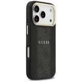 Husa pentru iPhone 17 Pro Max, Guess Hardcase 4G Stripe MagSafe (GUHMP17XPG4SEMCK), negru