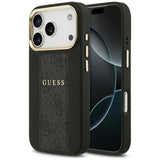 Husa pentru iPhone 17 Pro Max, Guess Hardcase 4G Stripe MagSafe (GUHMP17XPG4SEMCK), negru