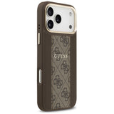 Husa pentru iPhone 17 Pro, Guess Hardcase 4G Stripe MagSafe (GUHMP17LPG4SEMCW), maro