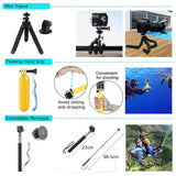 Techsuit Accessory Kit CamQuest 50in1 (SA50), pentru GoPro Hero, Sjcam, Action Cameras, cu Carrying Case, Negru