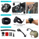 Techsuit Accessory Kit CamQuest 50in1 (SA50), pentru GoPro Hero, Sjcam, Action Cameras, cu Carrying Case, Negru
