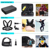 Techsuit Accessory Kit CamQuest 50in1 (SA50), pentru GoPro Hero, Sjcam, Action Cameras, cu Carrying Case, Negru