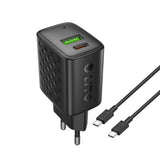 Incarcator retea Lito (LC19T), cu Type-C Cable Included, Type-C, USB Output, PD30W, GaN, PC Fireproof, EU Plug, negru