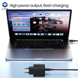 Incarcator retea Lito (LC20T), cu Type-C Cable Included, Type-C Output, PD45W, GaN, PC Fireproof, EU Plug, negru