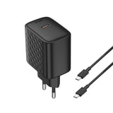 Incarcator retea Lito (LC20T), cu Type-C Cable Included, Type-C Output, PD45W, GaN, PC Fireproof, EU Plug, negru