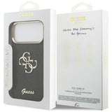 Husa pentru iPhone 17 Pro Max, Guess Fixed Glitter Big 4G Metal Frame (GUHCP17XHG4SGCK), negru