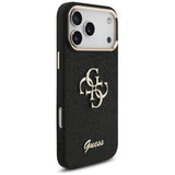 Husa pentru iPhone 17 Pro Max, Guess Fixed Glitter Big 4G Metal Frame (GUHCP17XHG4SGCK), negru