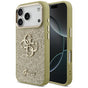Husa pentru iPhone 17 Pro, Guess Fixed Glitter Big 4G Metal Frame (GUHCP17LHG4SGCD), auriu