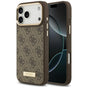 Husa pentru iPhone 17 Pro Max, Guess Hardcase 4G Logo Plate MagSafe (GUHMP17XU4GPRW), maro