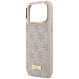 Husa pentru iPhone 17 Pro Max, Guess Hardcase 4G Logo Plate MagSafe (GUHMP17XU4GPRP), roz
