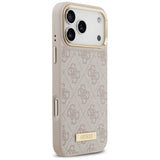 Husa pentru iPhone 17 Pro Max, Guess Hardcase 4G Logo Plate MagSafe (GUHMP17XU4GPRP), roz