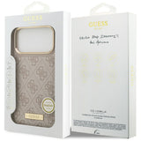Husa pentru iPhone 17 Pro Max, Guess Hardcase 4G Logo Plate MagSafe (GUHMP17XU4GPRP), roz