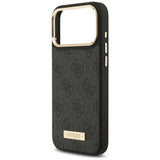 Husa pentru iPhone 17 Pro Max, Guess Hardcase 4G Logo Plate MagSafe (GUHMP17XU4GPRK), negru